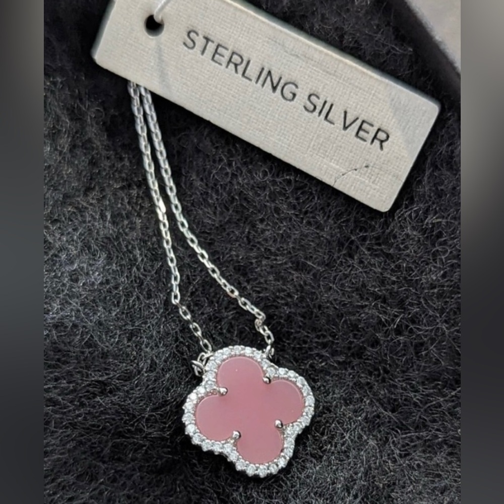 NWT Rachel Zoe Pink clover necklace